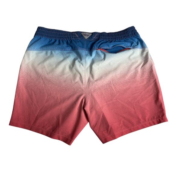 Columbia PFG Boardshorts Blue Mens Swim Trunks Zippered Pocket Large Vacation - Picture 8 of 15